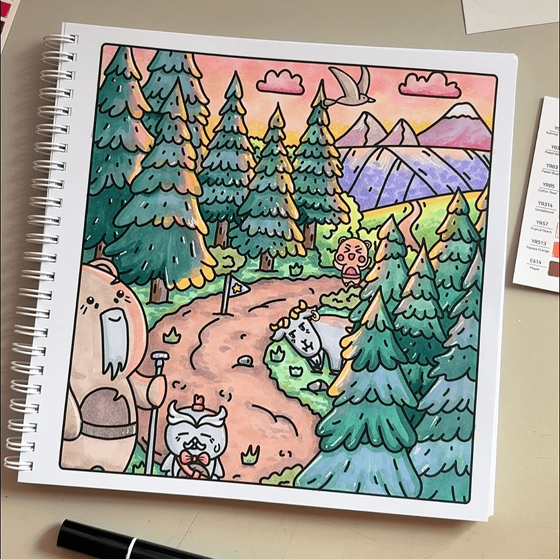 Grandpa Bear: Retirement Life Colouring Book - Pine & Bean