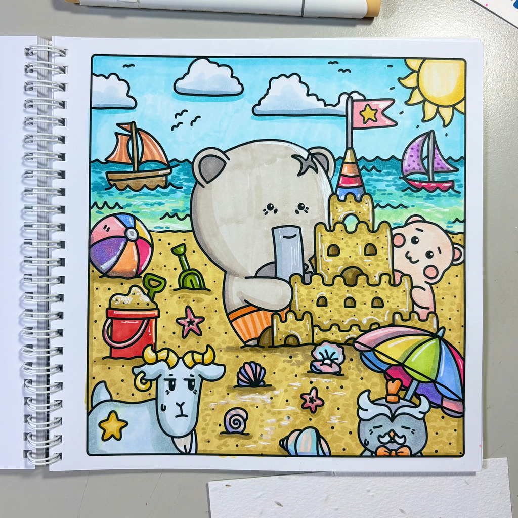 Grandpa Bear: Retirement Life Colouring Book - Pine & Bean